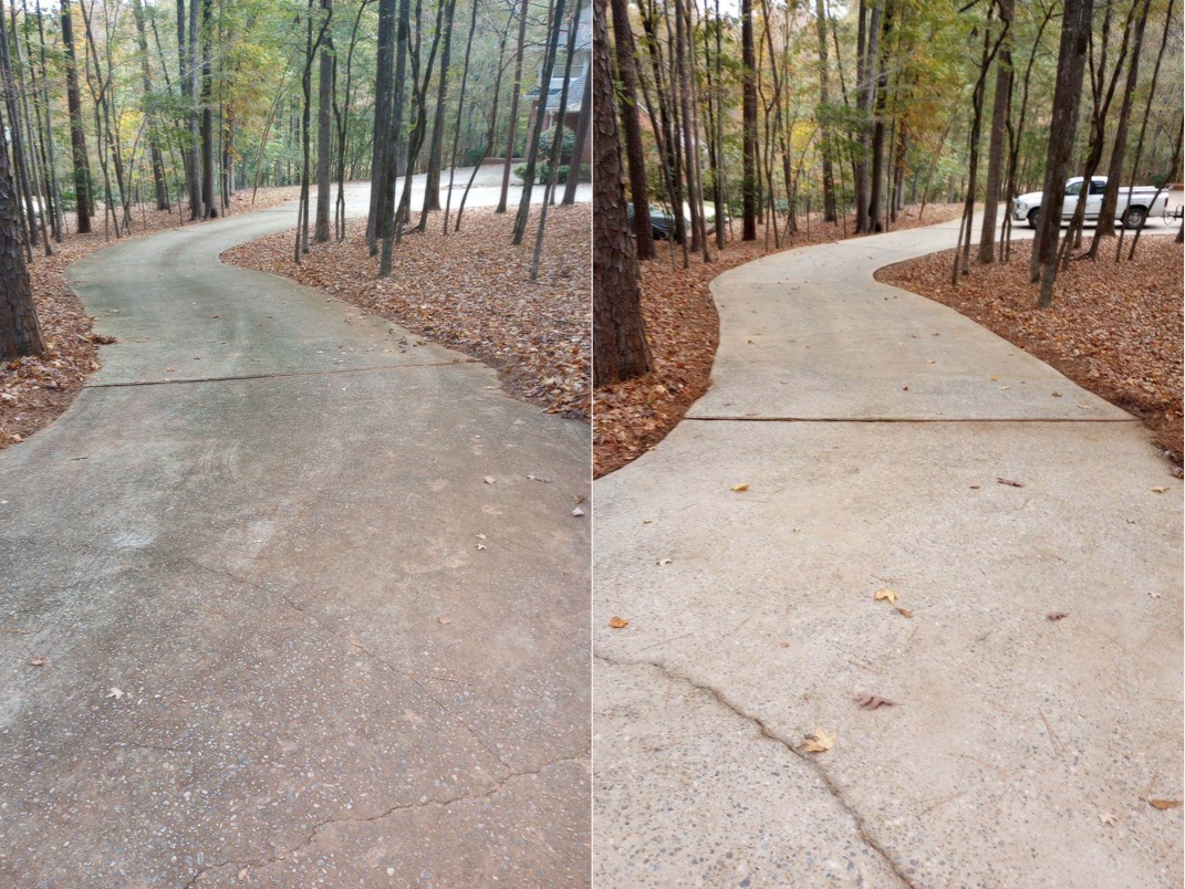 An exceptional driveway cleaning performed in Columbus, GA